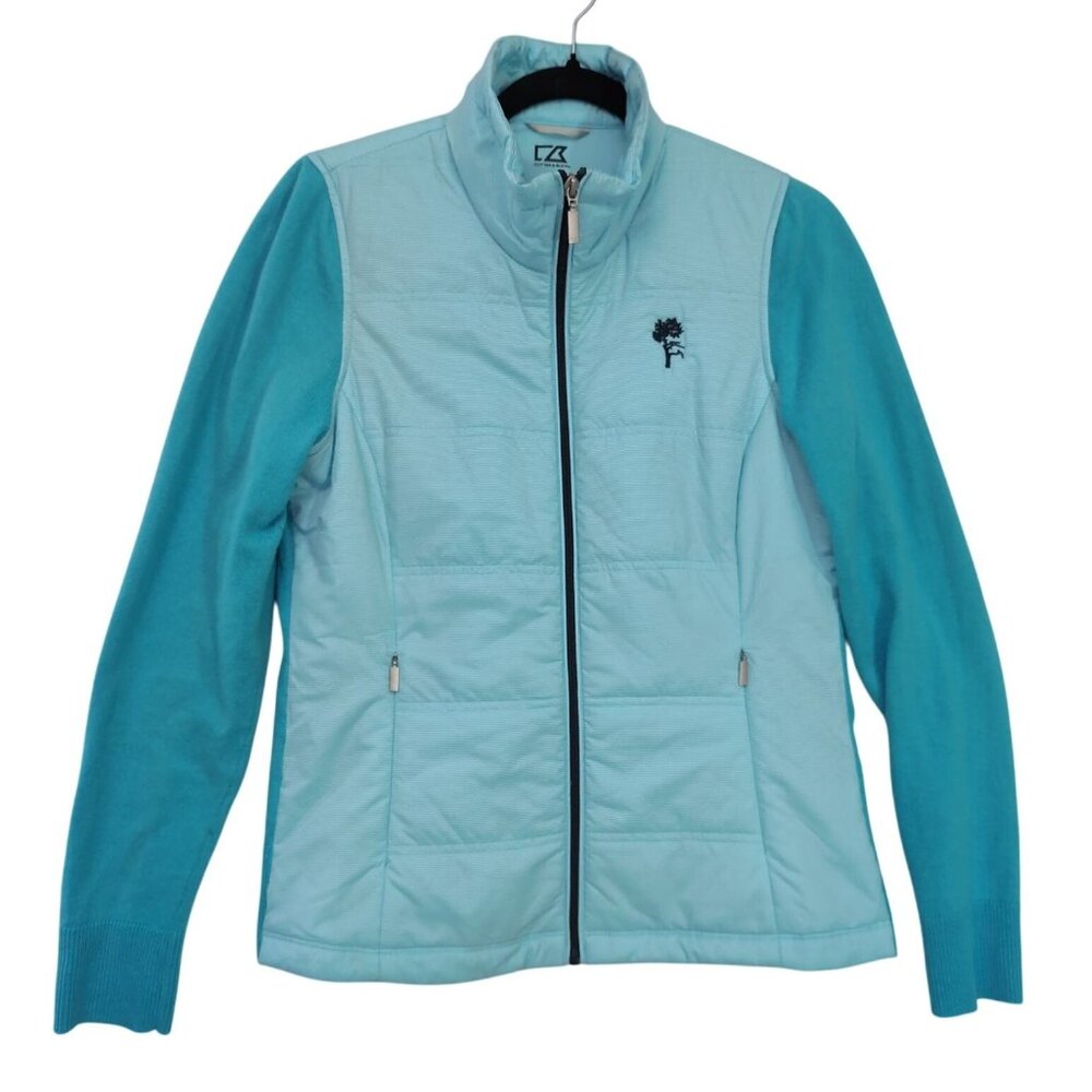 Cutter & Buck Cora Quilted Sweater Jacket Womens S Blue Athleisure Outdoor